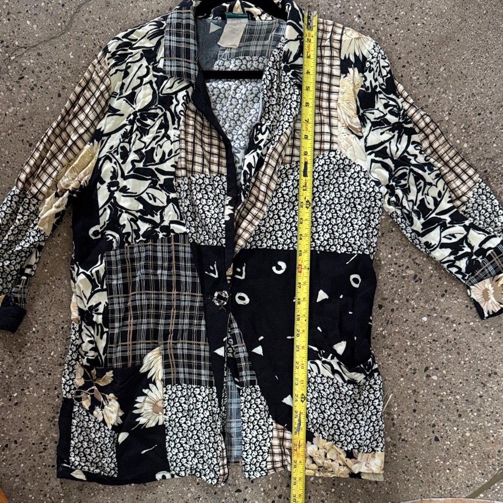 Vintage Patchwork Patterned Cardigan - image 7